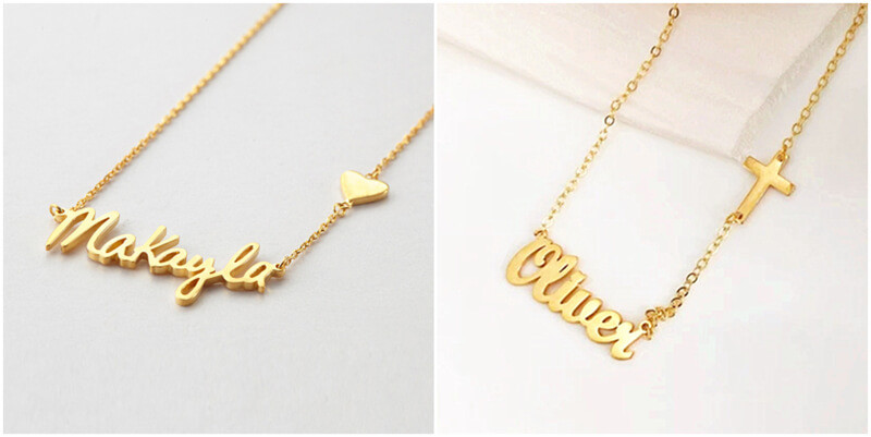 personalized two name pendant jewelry wholesale suppliers custom double name plate necklace factory bulk personalised name heart necklaces vendors